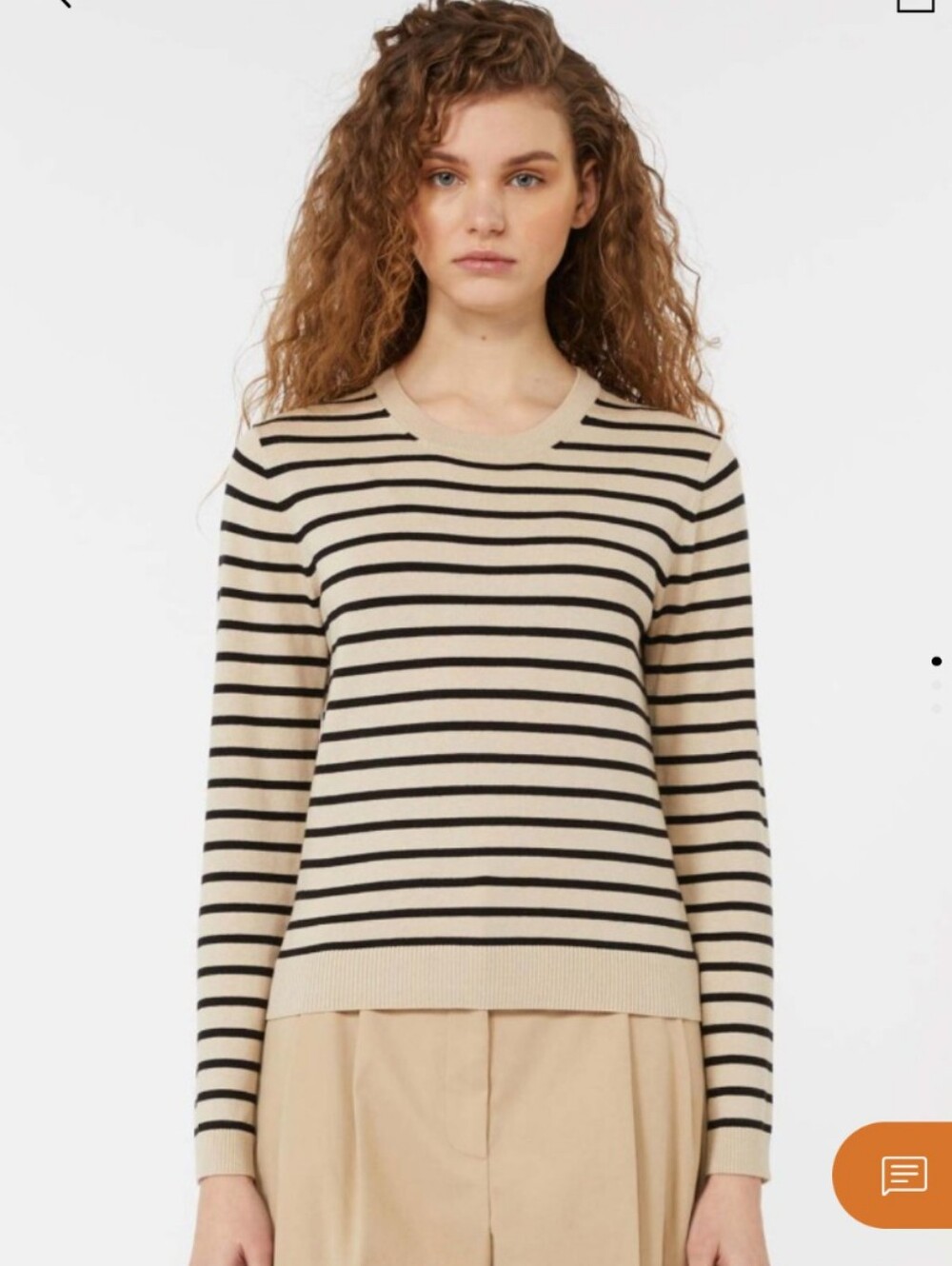 Weekend Max Mara Stripped pullover Wool Blend SICILIA Beige Black Xs